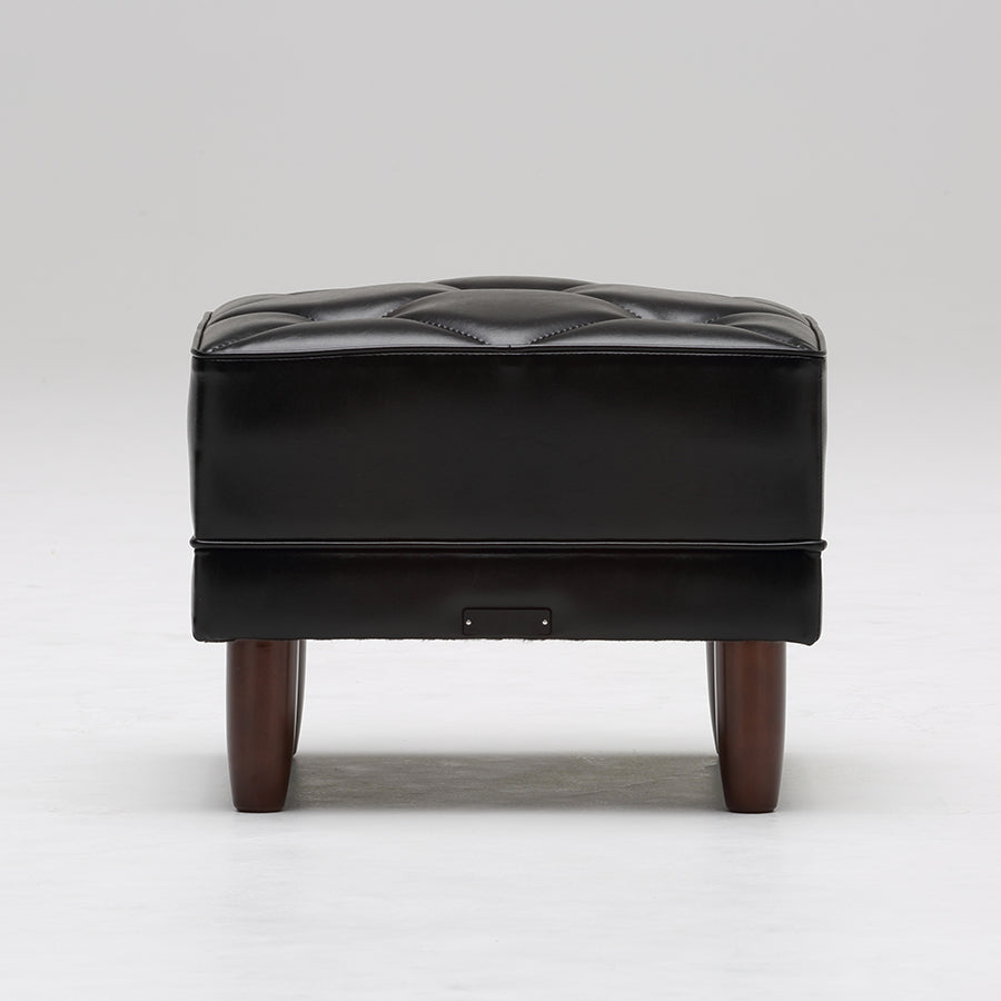 カリモク60 レザーブラック オットマン ミッドセンチュリー カリモク60