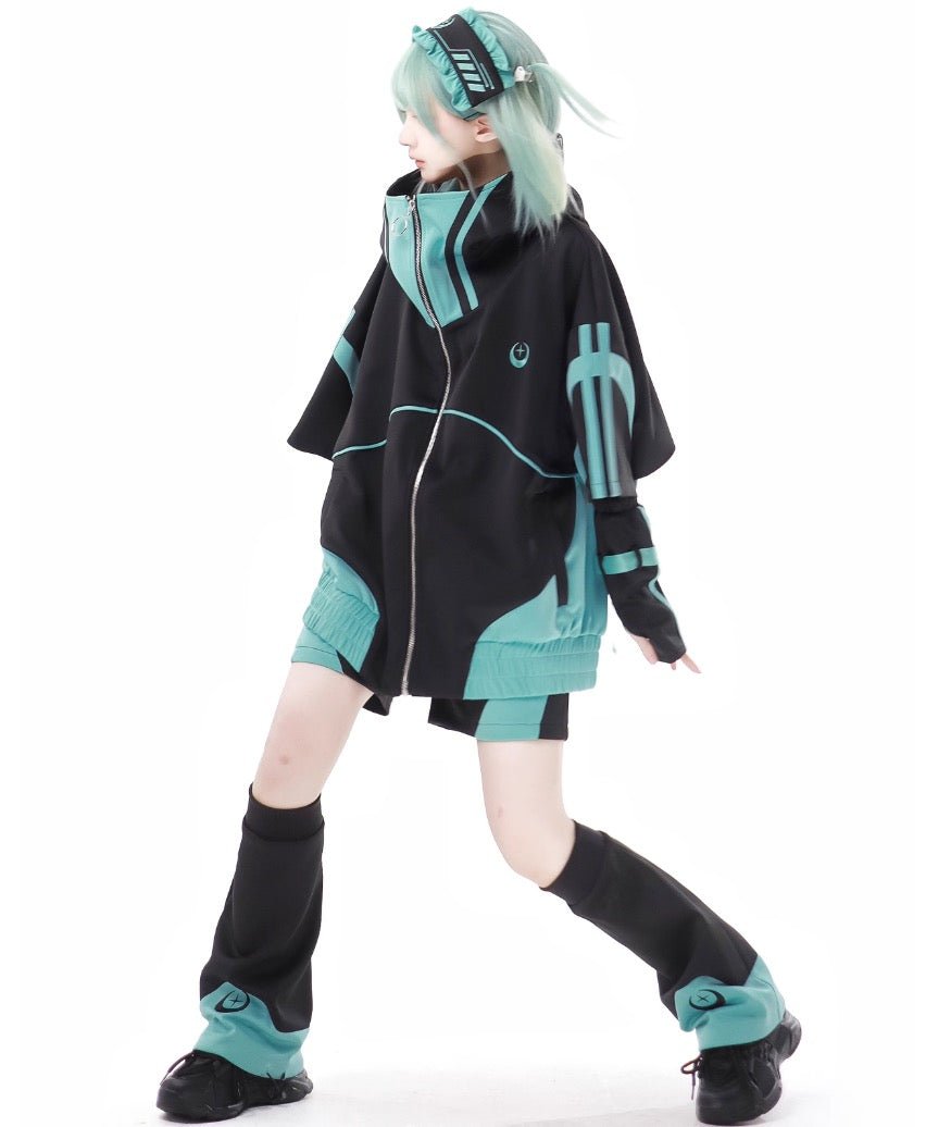 Y3K 堕天使界隈 オレンジとエメラルドグリーンの サブカルジャージ