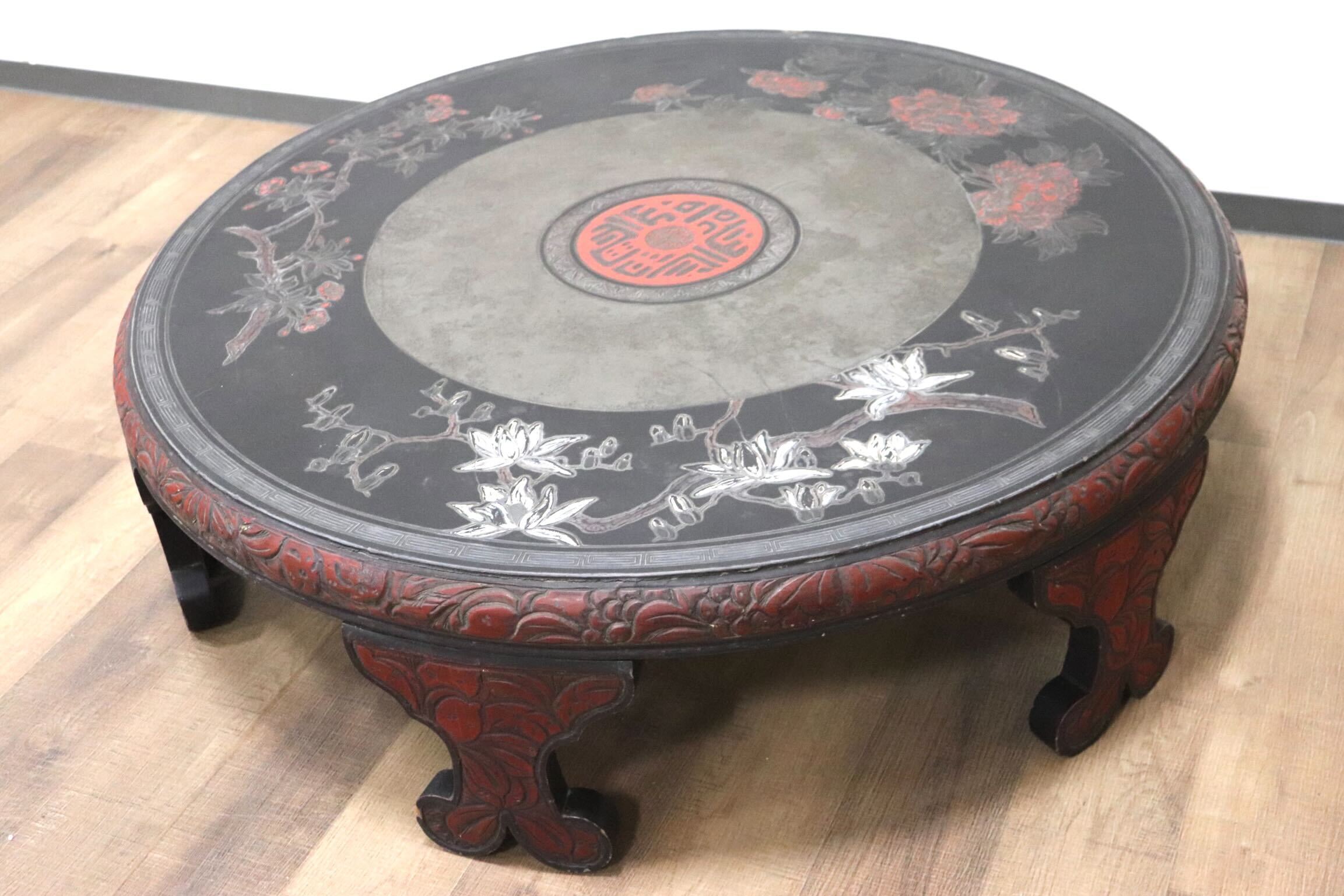 GMGH455○中華様式 座卓 ローテーブル リビングテーブル ラウンド