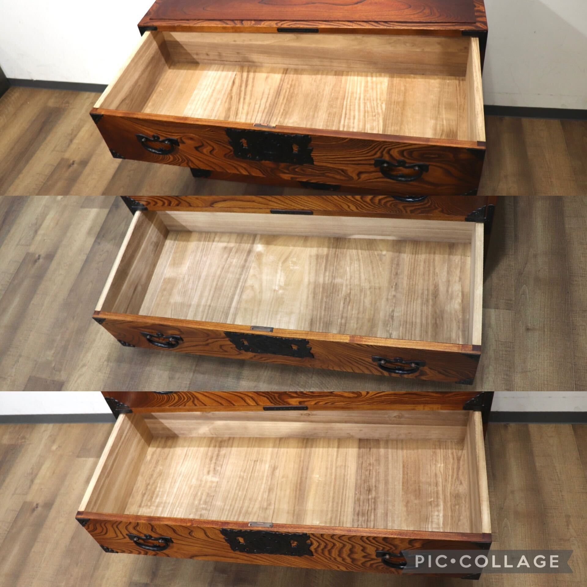 GMHN263B○岩谷堂箪笥 整理箪笥 時代箪笥 和箪笥 3段チェスト 伝統工芸