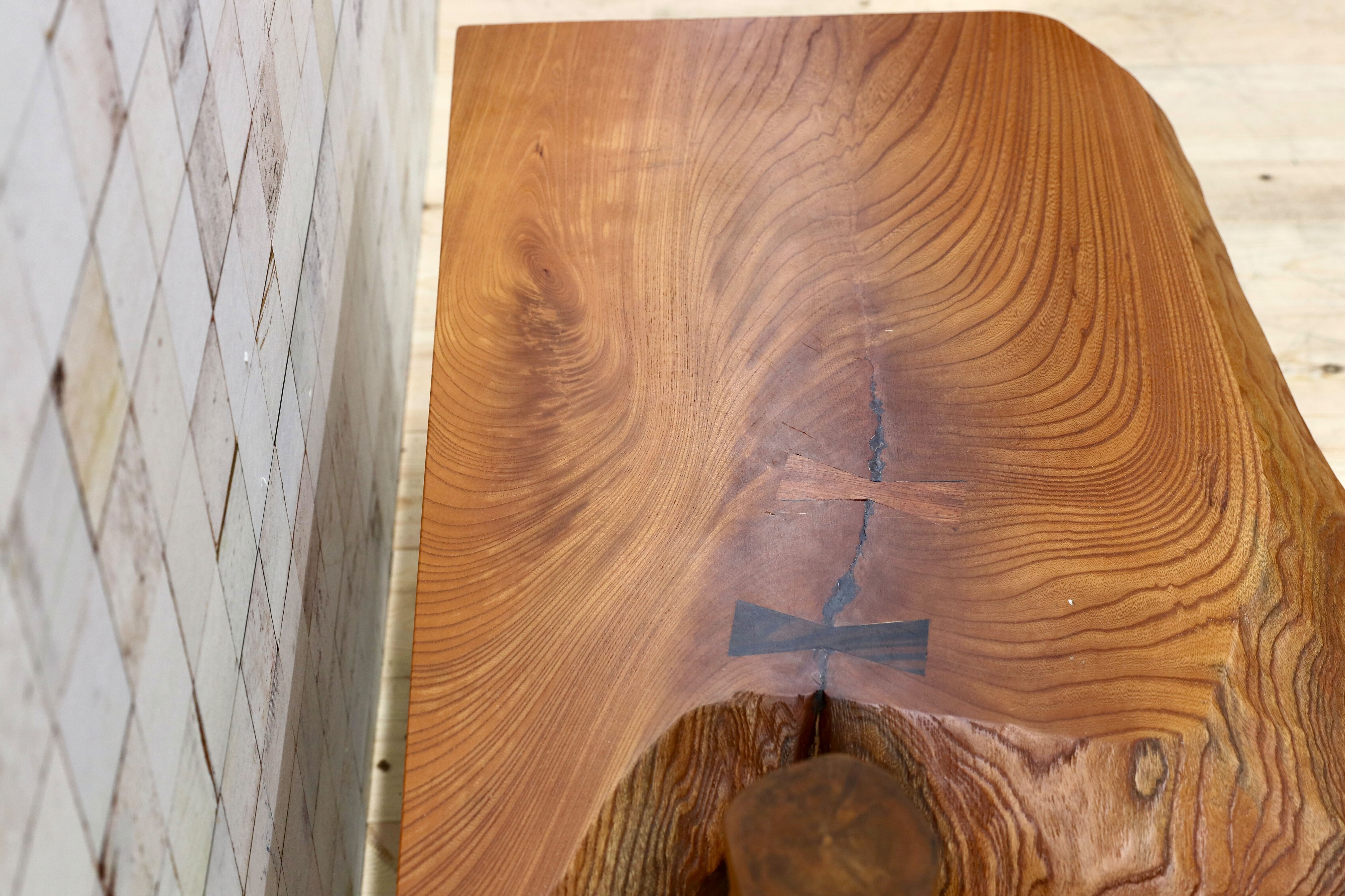 GMFT439○木製 工房家具 文机 花台 飾り台 置床 座敷机 和家具 レトロ