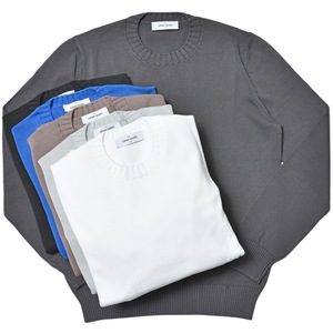 GRAN SASSO（グランサッソ）8ゲージソフトコットンクルーネックニット