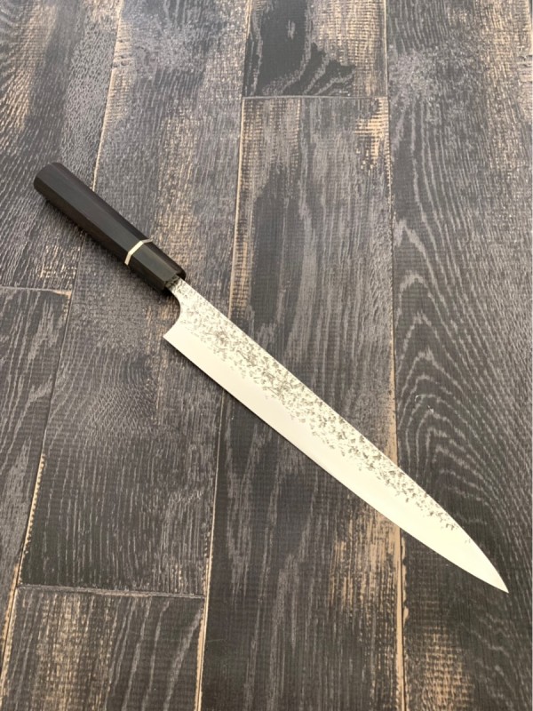 特別誂 本鍛造 黒崎優 作 パウダーハイスR2鋼 菱乱打鎚目 筋引き