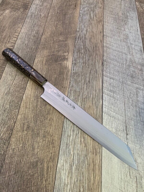 越前英雄作 伝統工芸士北岡英雄 積層青紙2号 切付柳刃240mm 水牛