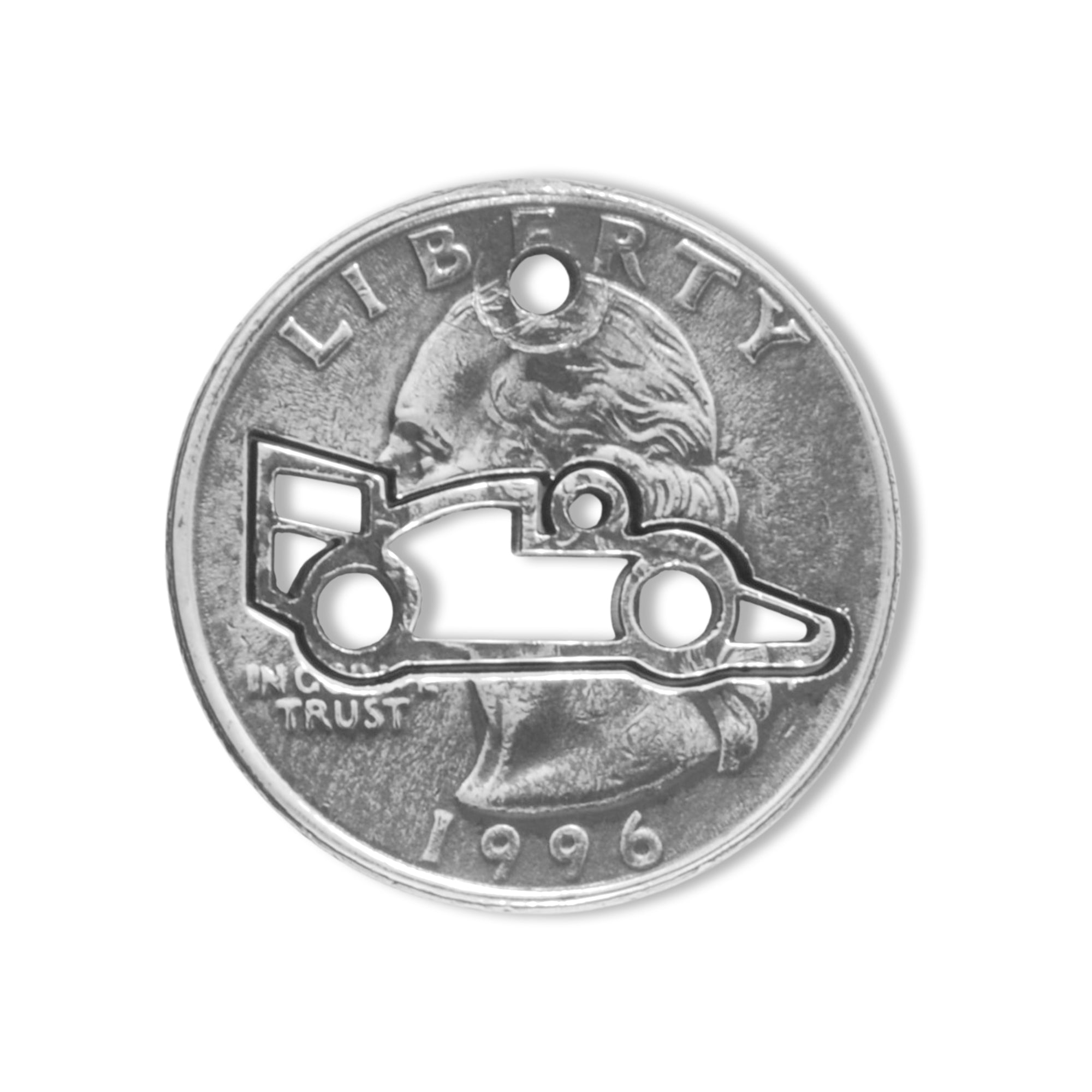 Currency Cuts- US Currency Cut-Out Racer Pendant Mens Jewelry