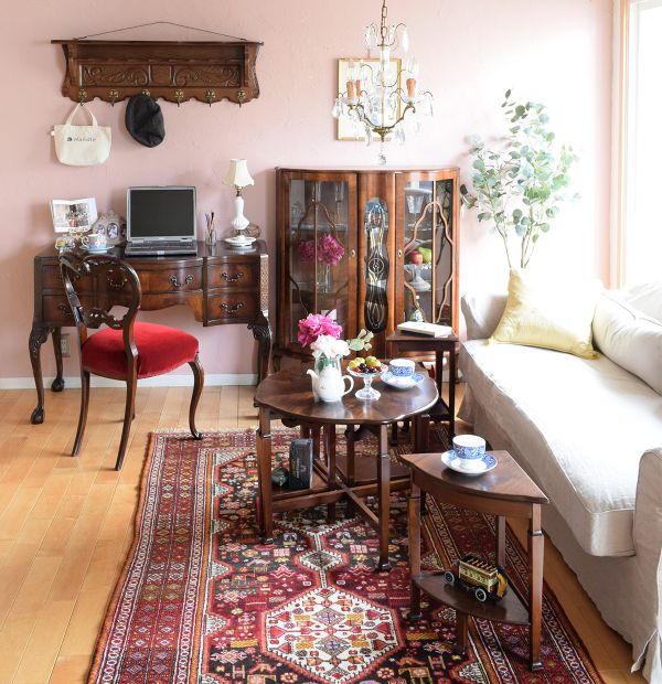 トルコカイセリのおしゃれな絨毯、一点もののビンテージトライバルラグ