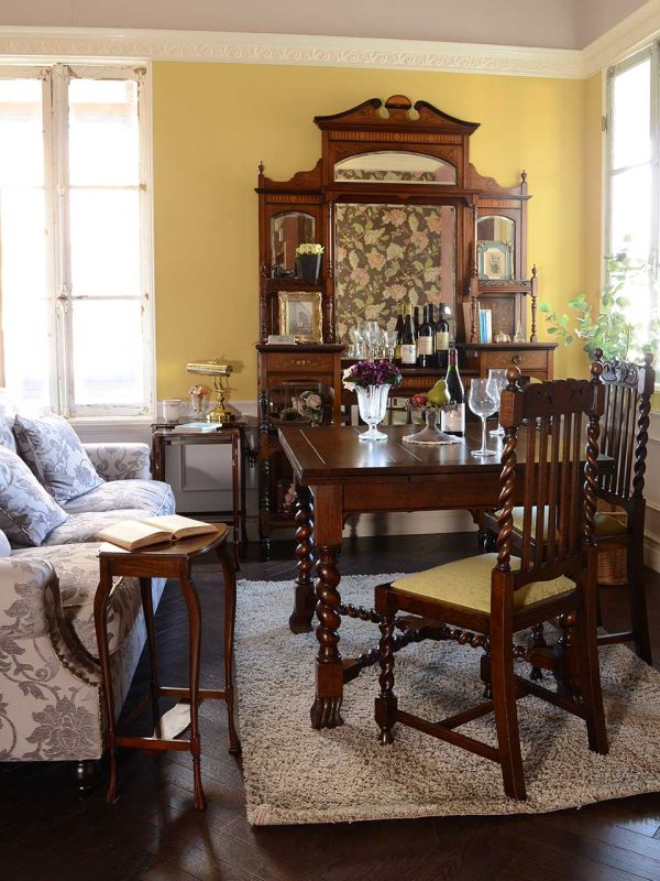 猫足が美しいネストテーブル、英国アンティークのマホガニーテーブル(q