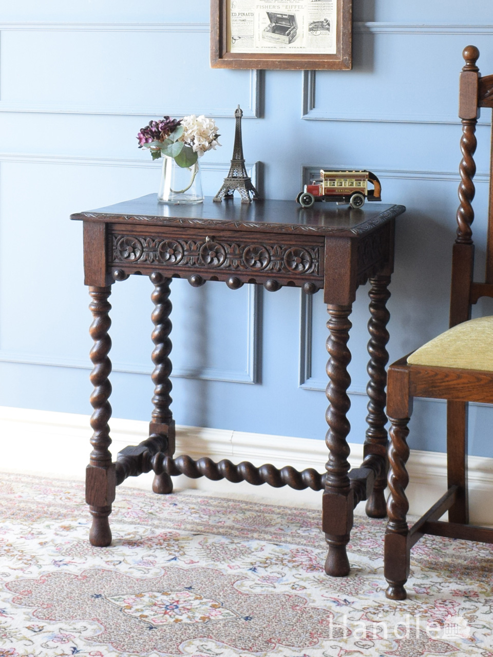 1930年代のアンティーク デスク（ブルー）(k-825k-f)｜アンティーク家具