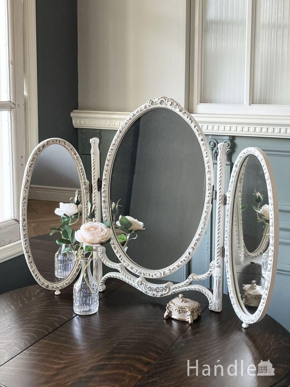 アンティークのおしゃれな鏡、イギリスで見つけたモールディングミラー