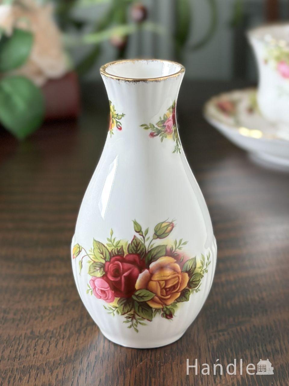 花留め付きのガラスボール（花器）アンティークプレスドグラス(pg-3799