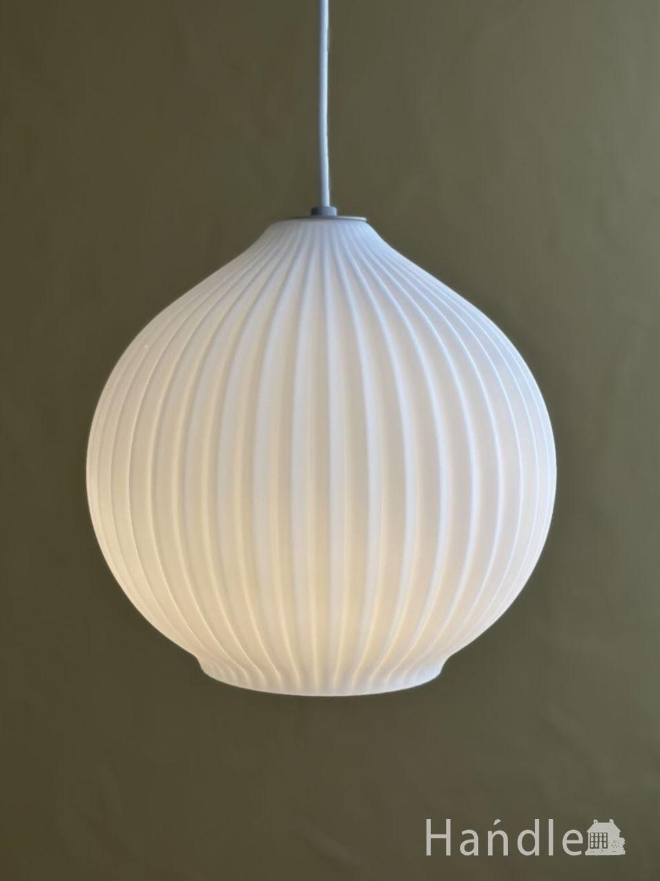 可愛い磁器製（ブルー）シェードのペンダントライト（50cmコード・E26