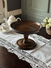 英国アンティークのおしゃれな木製ケーキスタンド、オーク材の