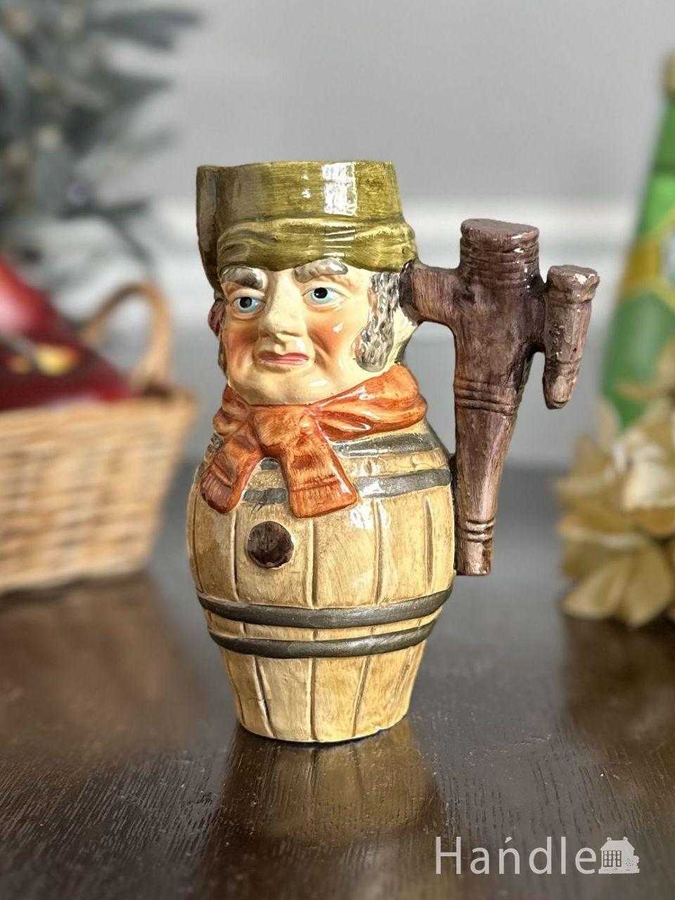ビール樽のモチーフのビンテージジャグ、イギリスから届いた可愛い