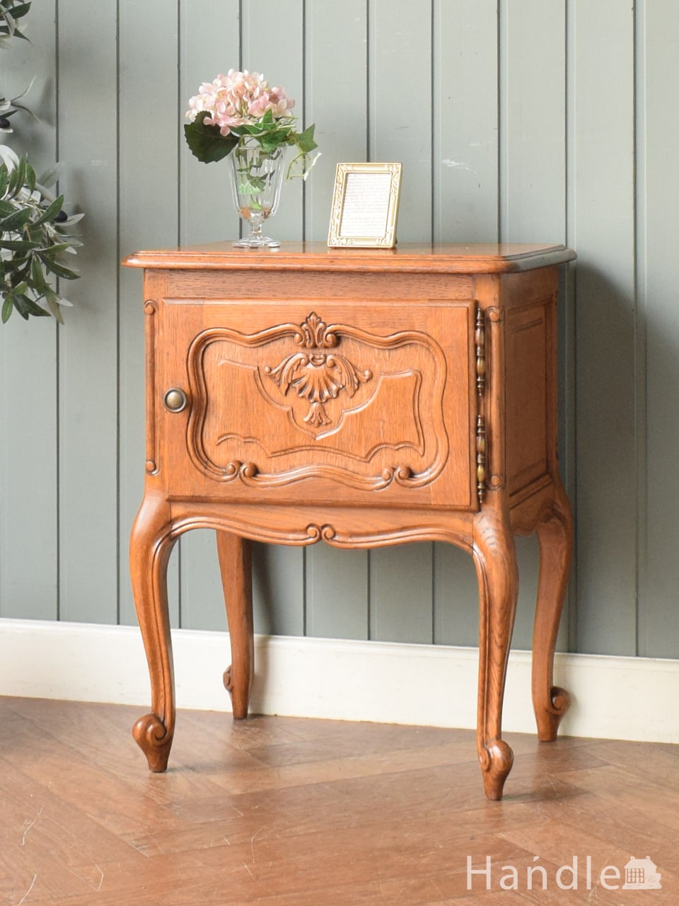 アンティークの英国家具、大理石天板のナイトテーブル(z-001-f