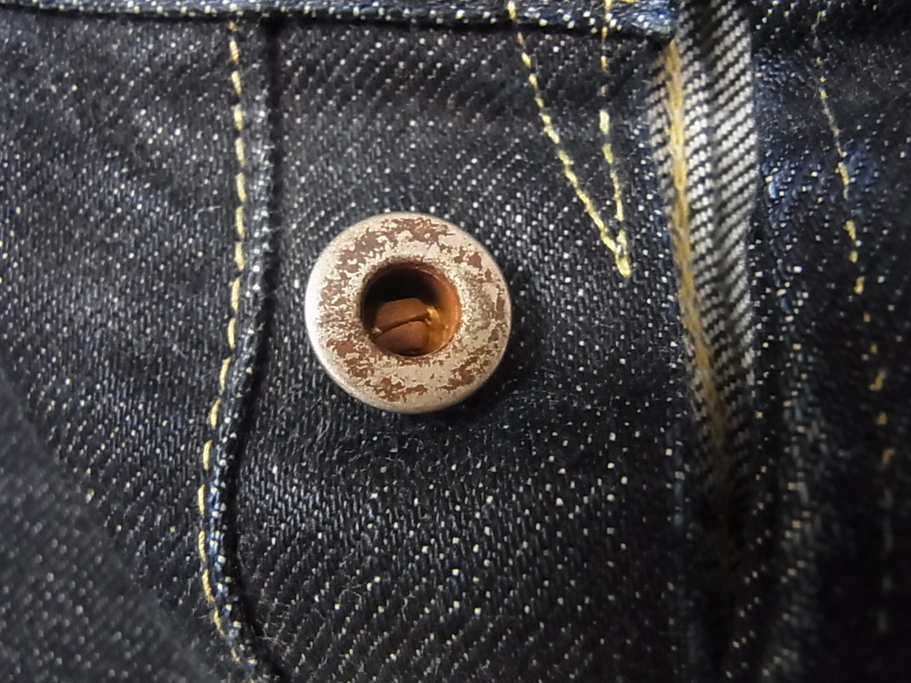 大戦モデルのレプリカ ジーンズ＆Gジャン 鉄製月桂樹、ドーナツボタン