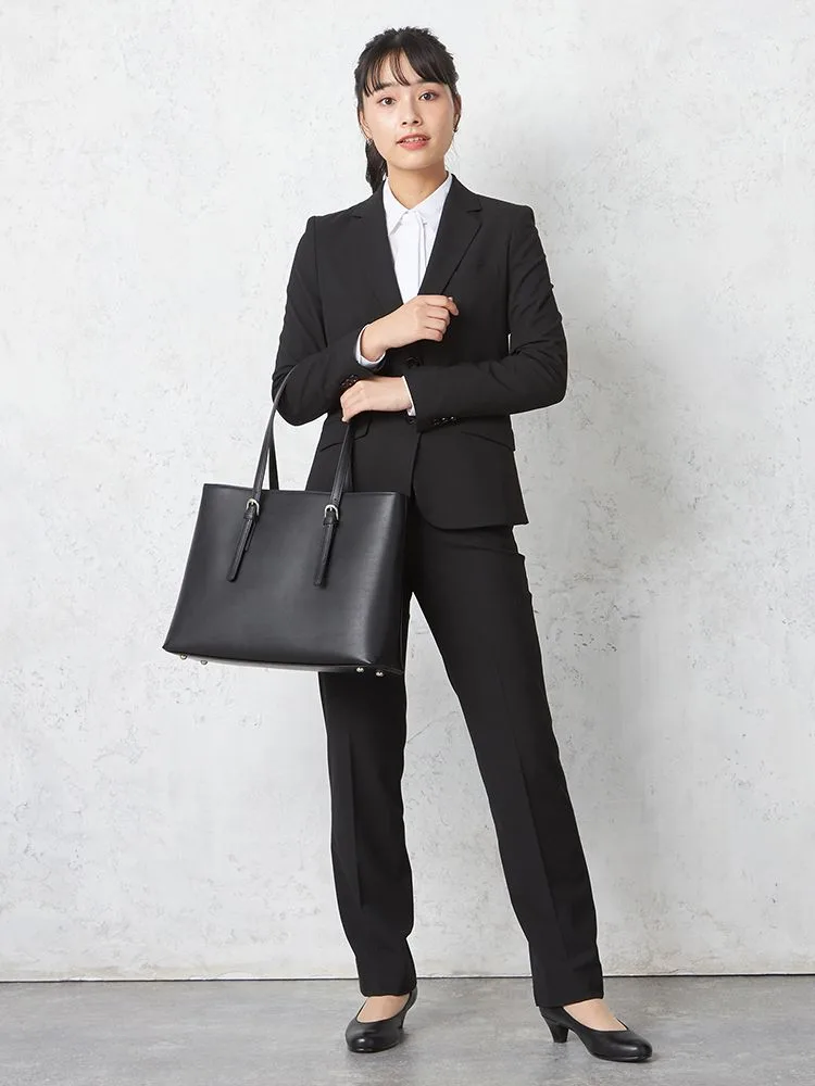 ウォッシャブル】パンツ ストレート ストレッチ 黒無地 S＆M Knights