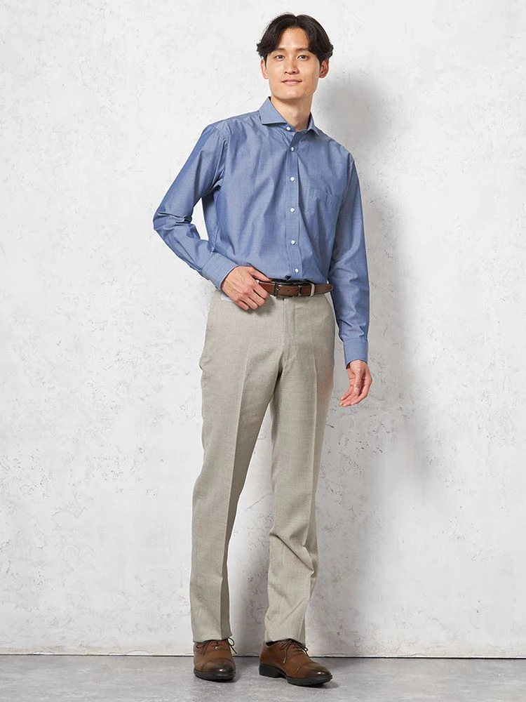 ベージュ 【イタリア製素材REDA FLEXO使用】パンツ スラックス