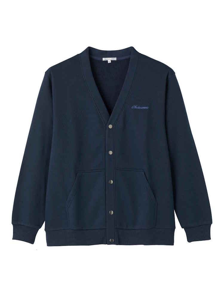 ネイビー メンズ 裏起毛スナップ釦カーディガン? 【CF】 | レディース