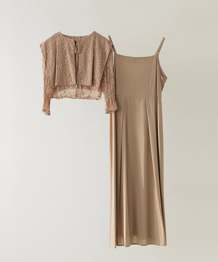 結婚式・お呼ばれドレス｜レースボレロセットキャミソールドレス