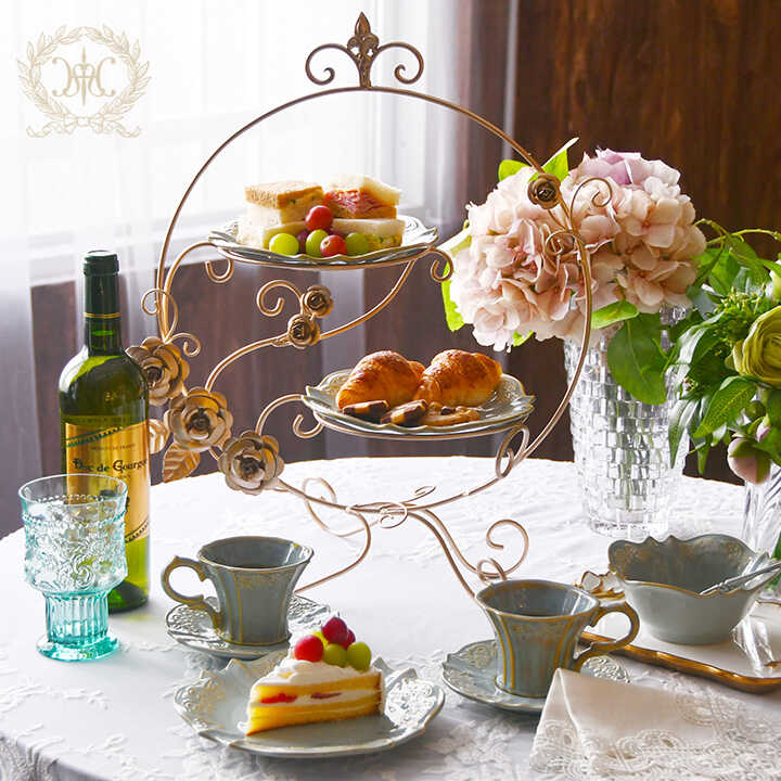 人気NO1ケーキスタンド「リリー2段プレートホルダー」が再入荷