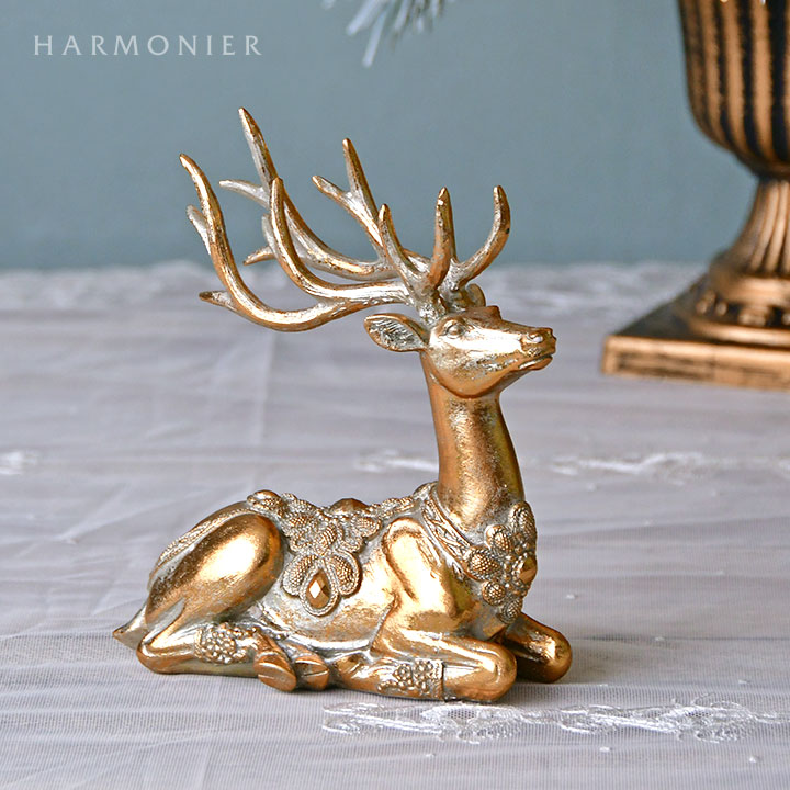 エレガントゴールドトナカイ/シッティング｜クリスマス雑貨の通販