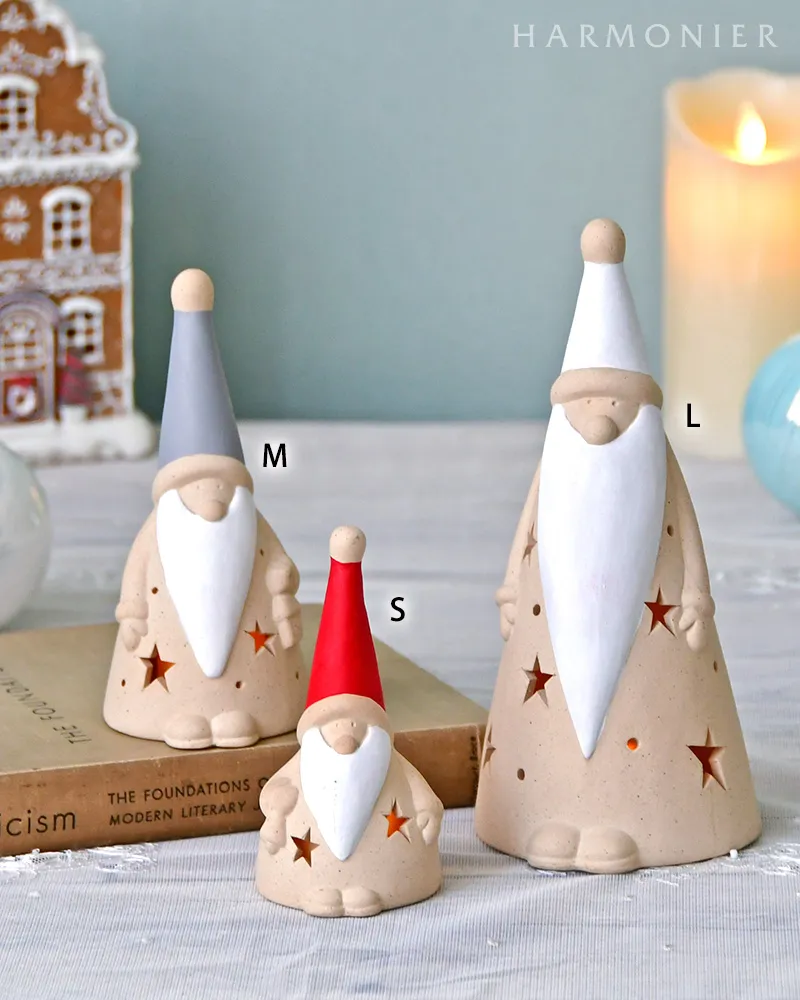 ポッテリーサンタオブジェ/ナチュラル（S/M/L）｜クリスマス雑貨の通販