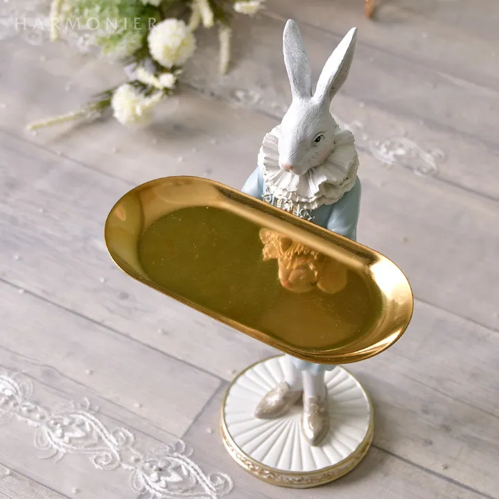 プリンス＆プリンセスラビットトレイ(ブルー/ピンク)｜輸入雑貨の通販