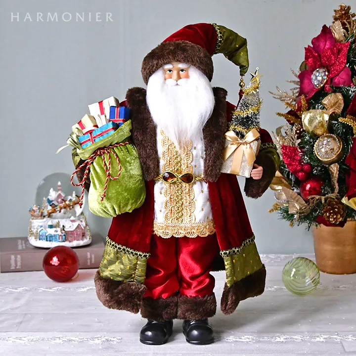 サンタクロースフィギュアレッド/ツリー＆プレゼント56cm｜クリスマス