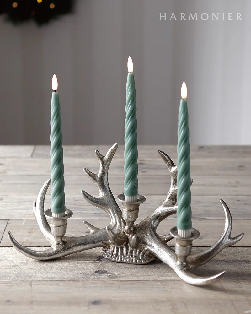 シルバーアントラーキャンドルホルダー｜クリスマス雑貨の通販