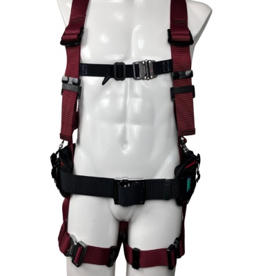 藤井電工】フルハーネス単体 X型腿ベルトは水平型ですTH-521-OT-BLK