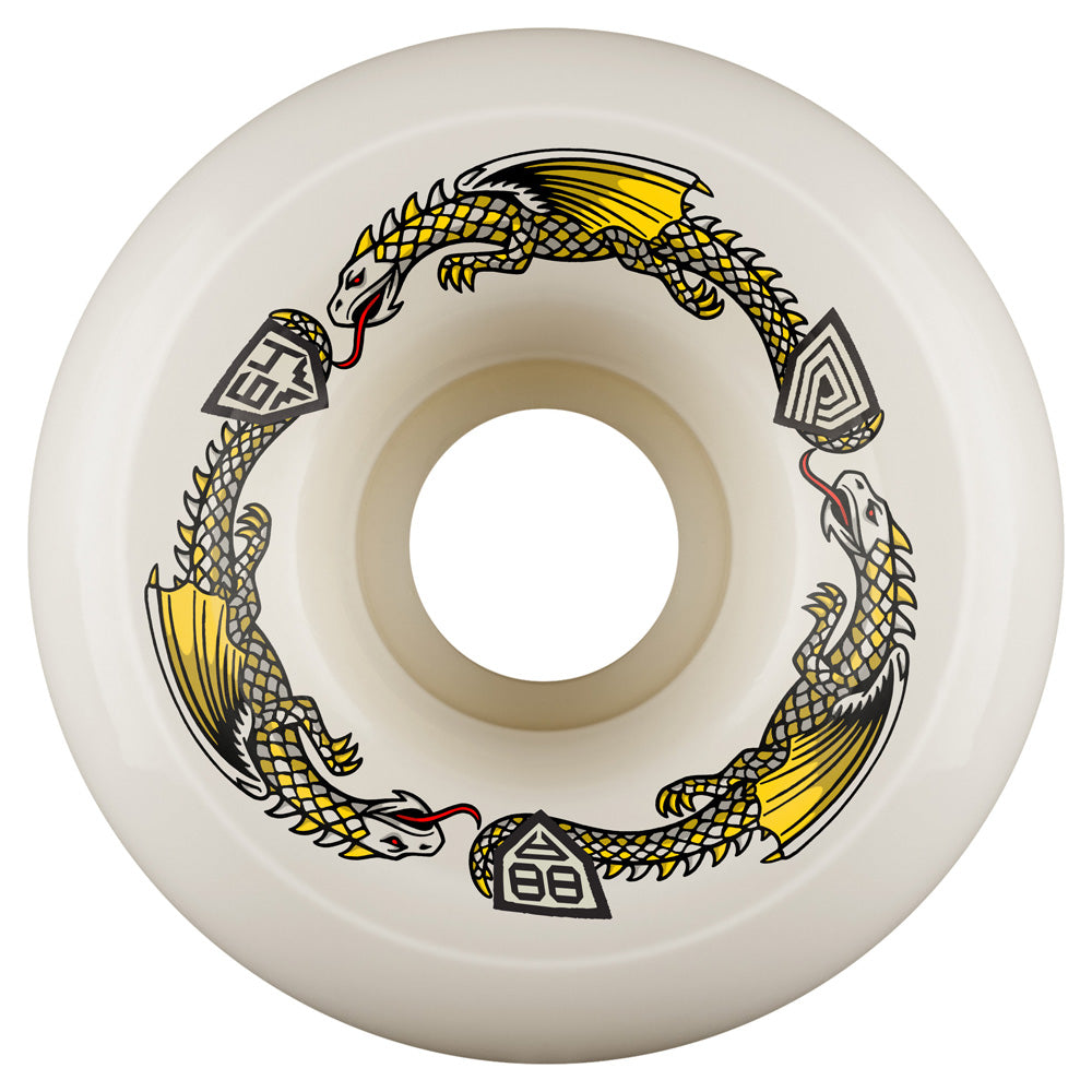 64mm x 40mm DRAGON FORMULA WHITE 88A SKATEBOARD WHEEL – ハスコ
