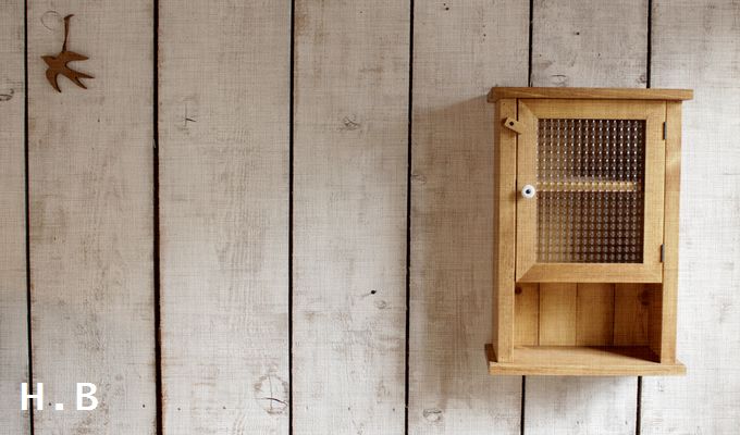 扉付きミニラック・チェッカーガラス