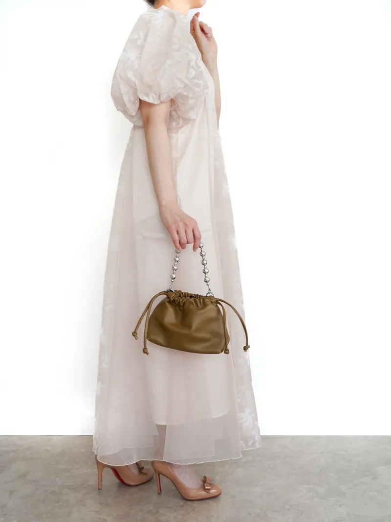 Acka.（エーシーケーエー）puffy sheer flower dress（ベージュ/2