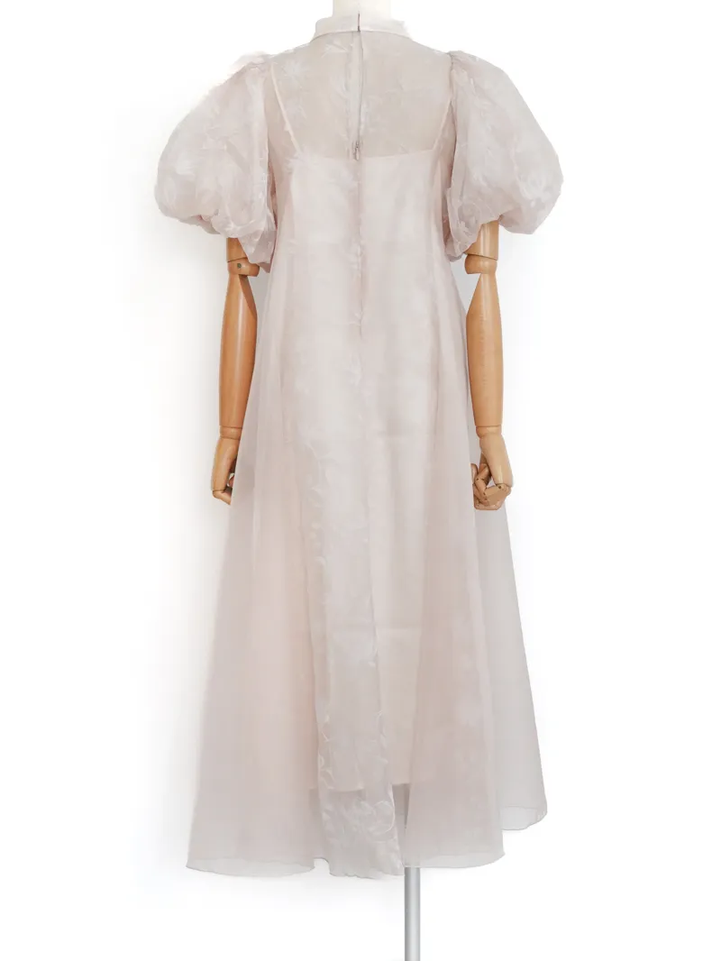 Acka.（エーシーケーエー）puffy sheer flower dress（ベージュ/2