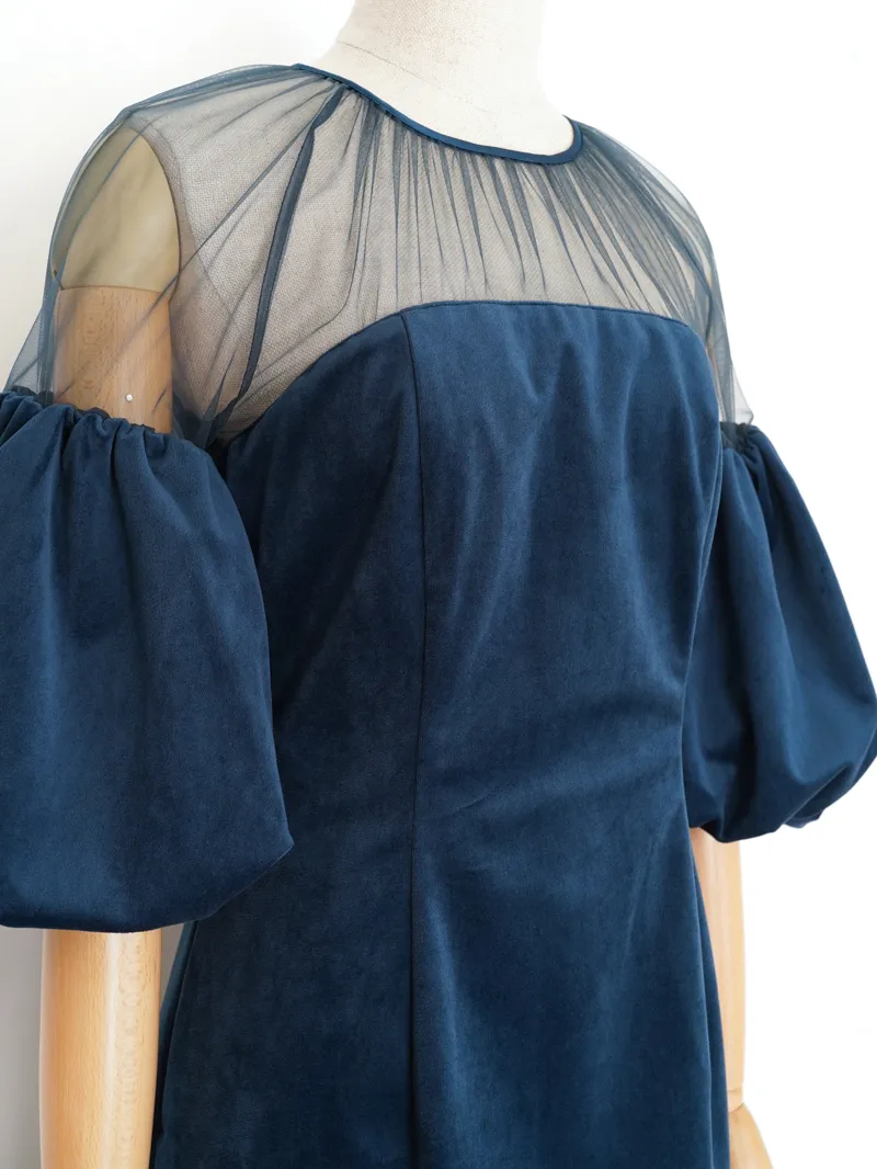 Ameri VINTAGE（アメリ ヴィンテージ）SOUFFLE SLEEVE VELOUR DRESS