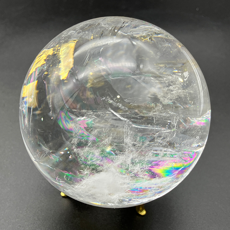 ナチュラルレインボー水晶丸玉 約600g No,3082｜置物/彫り物 | 天然石