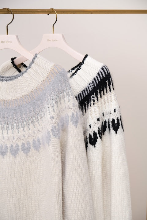 Heart Fair Isle Knit Mini Dress