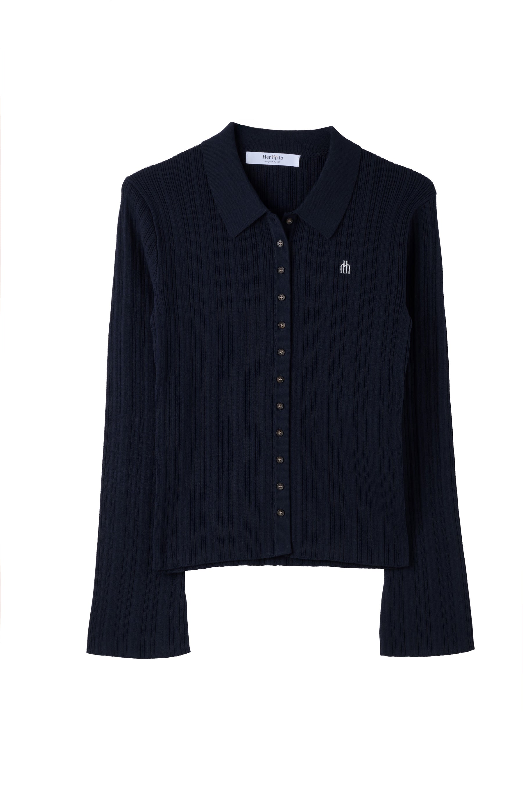 新色】Trois Rib Knit Polo Top