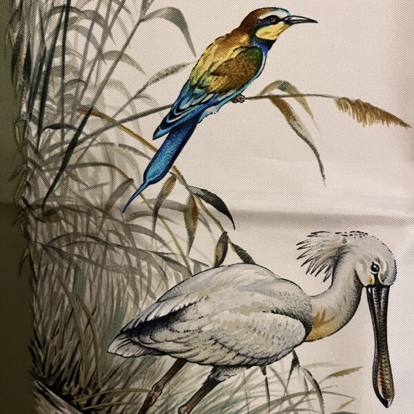 Hermes Scarf Halte en Camargue Robert Dallet Birds Green