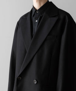 ssstein / シュタイン】OVERSIZED PEAK LAPEL LONG JACKET - BLACK