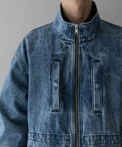ssstein / シュタイン】CHEMICAL BLEACHED DENIM MODS COAT - INDIGO