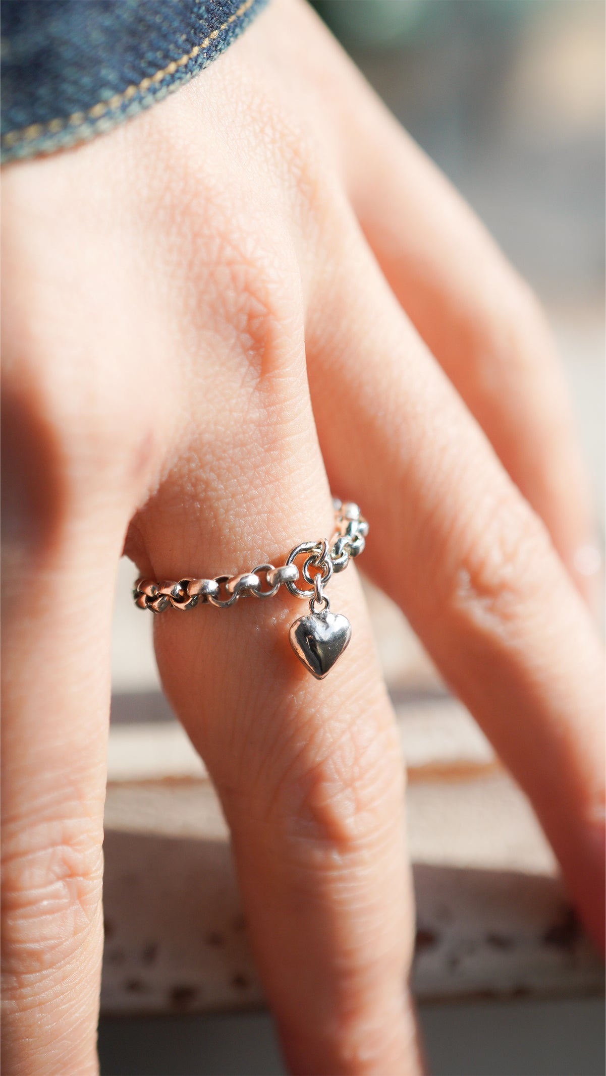 オンライン限定〕シルバーハートチェーンリング wr-4-25 通販