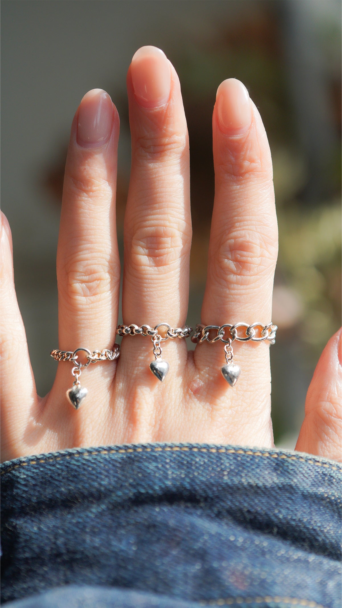 オンライン限定〕シルバーハートチェーンリング wr-4-25 通販