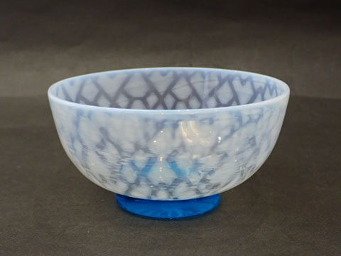 すみれ コレクター 売り切り 処分品 碗型 氷コップ 格子紋 ブルー足