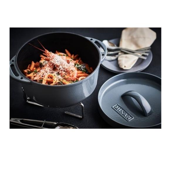 MIMONA MIKAN ホーローダッチオーブン グレー MKN046 - ホームセンター