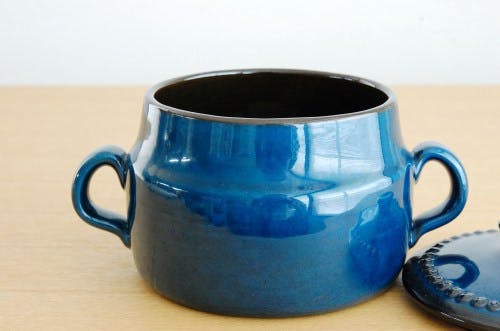 スウェーデン/GABRIEL/ガブリエル釜/陶器のキャセロール（ブルー