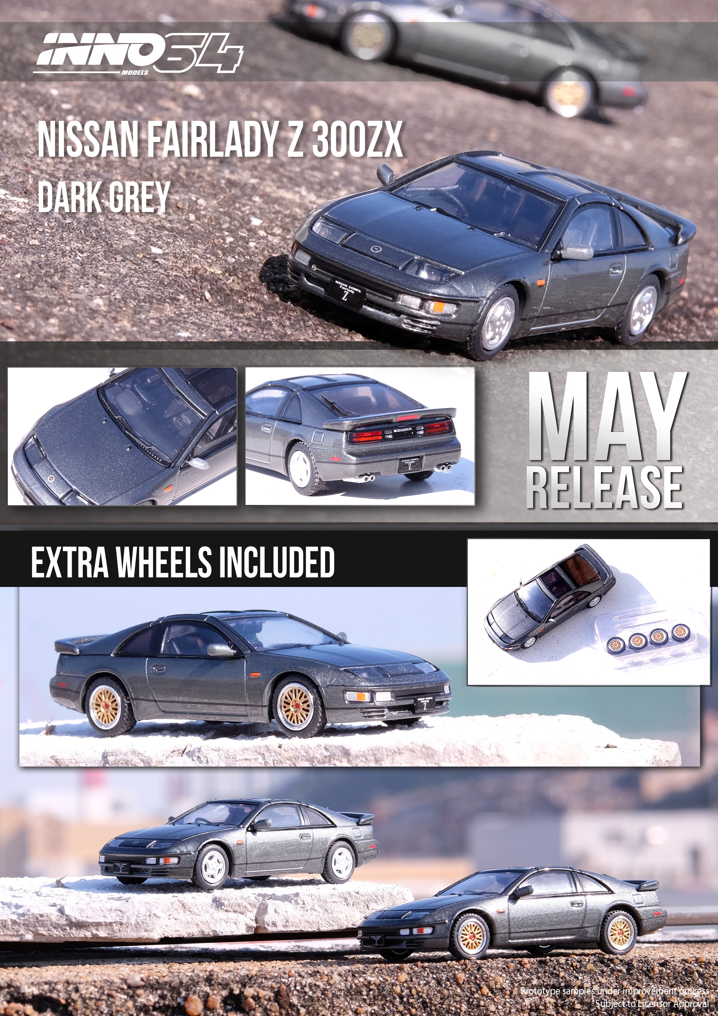Inno64 1:64 Nissan 300ZX (Z32) Oxford Grey Metallic IN64-300ZX-OGM
