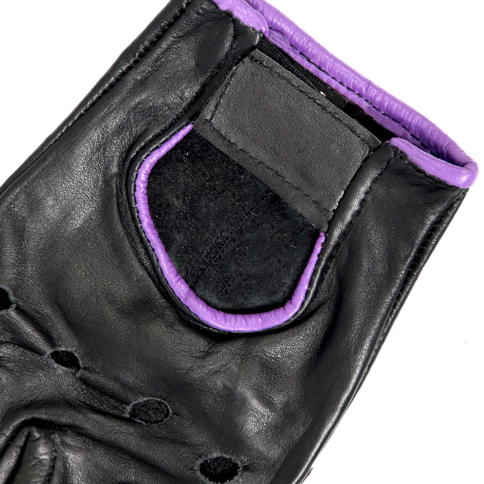 GLV FINGERLESS BLK/PURP – Hot Leathers