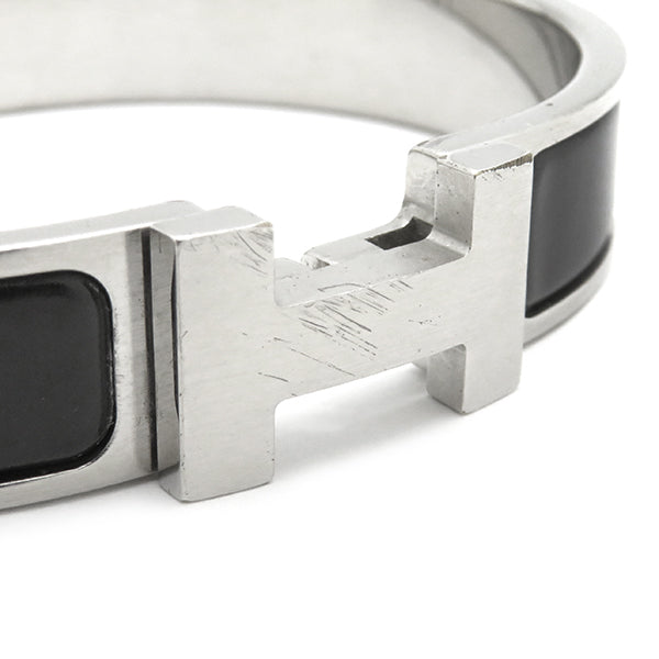 エルメス HERMES クリックHH T4 ブラックXシルバー メタル エナメル