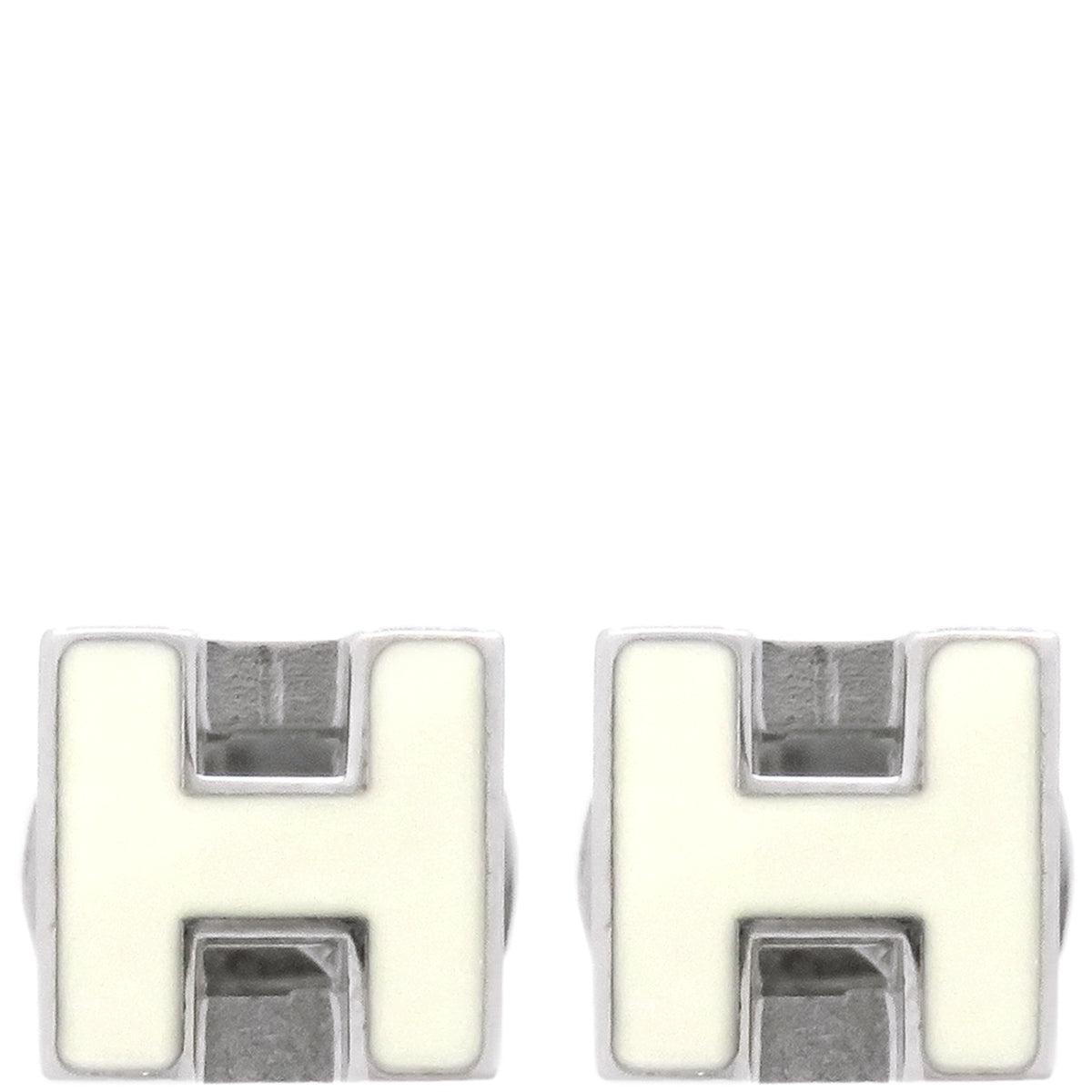 エルメス HERMES カージュ ド アッシュ Hキューブ ホワイト×シルバー